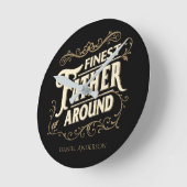 Retro  Cool Elegant Typografie Vader Quote Ronde Klok (Hoek)