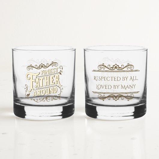 Retro  Cool Elegant Typografie Vader Quote Whisky Glas