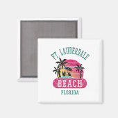 Retro Cool Ft. Lauderdale Mannen vrouwen FL B Magneet (Voorkant / Achterkant)