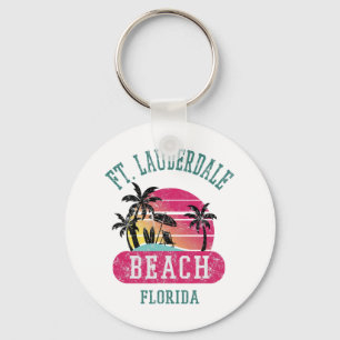 Retro Cool Ft. Lauderdale  Mannen vrouwen FL B Sleutelhanger