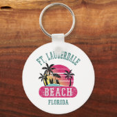 Retro Cool Ft. Lauderdale  Mannen vrouwen FL B Sleutelhanger (Voorkant)