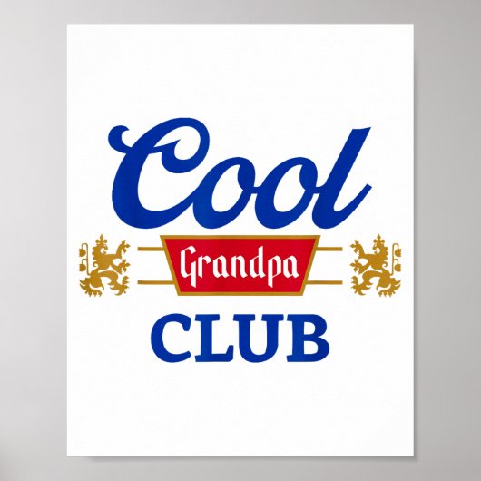 Retro Cool Grandpa Club Family Matching Father's D Poster (Voorkant)