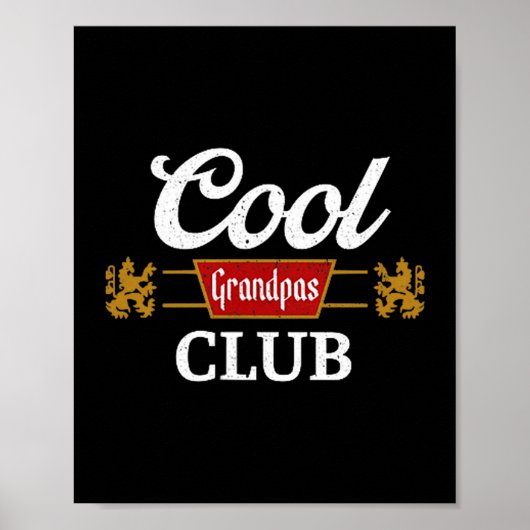 Retro Cool Grandpas Club Family Matching Father's  Poster (Voorkant)