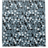 Retro Cool Grey Stippen Badkamer Douchegordijn (Voorkant)