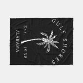 Retro Cool Gulf Shores Al Beach Palm Tree Graphic Fleece Deken (Voorkant (Horizontaal))