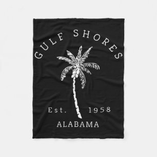 Retro Cool Gulf Shores Al Beach Palm Tree Graphic Fleece Deken