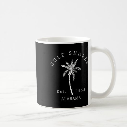 Retro Cool Gulf Shores Al Beach Palm Tree Graphic Koffiemok (Rechts)