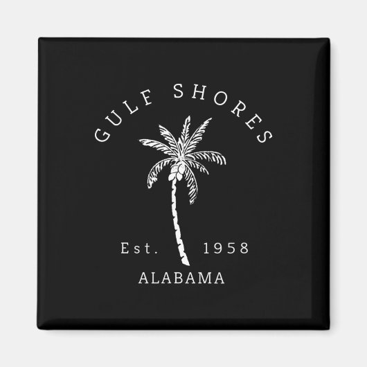 Retro Cool Gulf Shores Al Beach Palm Tree Graphic Magneet (Voorkant)