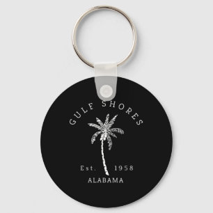 Retro Cool Gulf Shores Al Beach Palm Tree Graphic Sleutelhanger