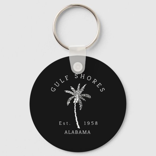 Retro Cool Gulf Shores Al Beach Palm Tree Graphic Sleutelhanger (Voorkant)
