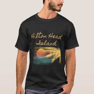 Retro Cool Hilton Head Mannen Vrouwen SC Stranden  T-shirt