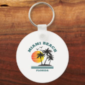 Retro Cool Miami Beach Mannen vrouwen uit Florida Sleutelhanger (Voorkant)