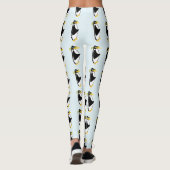 Retro Cool Mid-Century Penguin Cartoon Design Leggings (Achterkant)