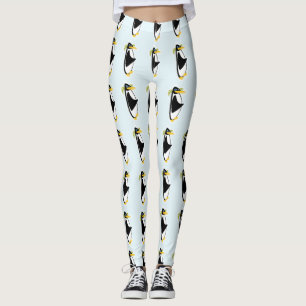 Retro Cool Mid-Century Penguin Cartoon Design Leggings