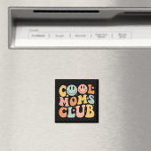Retro Cool Moms Club Mam Smile Happy Face Moeders Magneet (Insitu (Vaatwasser))