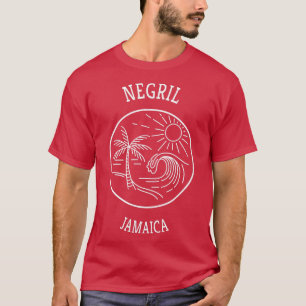 Retro Cool Negril Jamaica Fun Schilderachtig Beach T-shirt