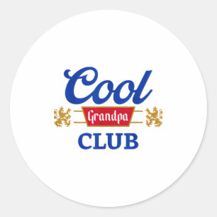 Retro Cool Opa Club Familie Matching Vaderdag Ronde Sticker