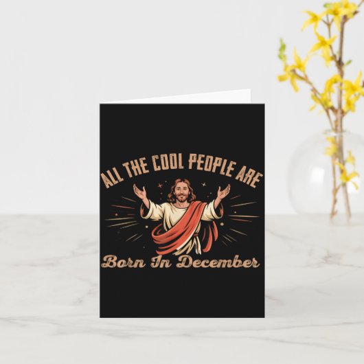 Retro Cool People Are Born In December Christian C Kaart (Gele Bloem)