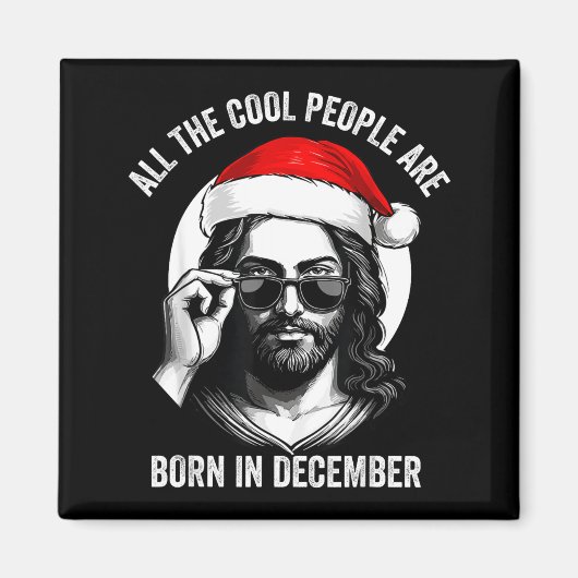 Retro Cool People Are Born In December Christian C Magneet (Voorkant)