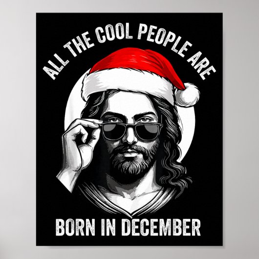 Retro Cool People Are Born In December Christian C Poster (Voorkant)