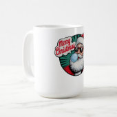 Retro  Cool Santa Claus Christmas Koffiemok (Voorkant links)