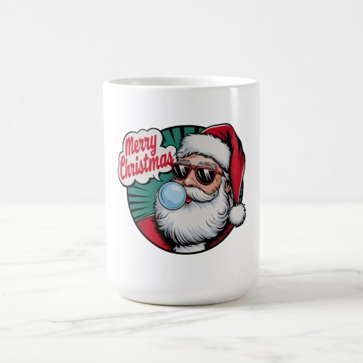 Retro  Cool Santa Claus Christmas Koffiemok (Center)