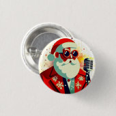 Retro Cool Santa Ronde Button 3,2 Cm (Voorkant /achterkant)