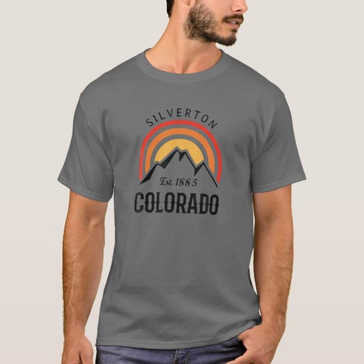 Retro Cool Silverton Colorado Rocky Mountains Nove T-shirt (Voorkant)