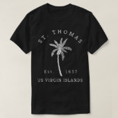 Retro Cool St Thomas USVI Beach Palm Tree Novelty T-shirt (Design voorkant)