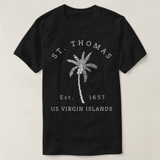 Retro Cool St Thomas USVI Beach Palm Tree Novelty T-shirt (Design voorkant)