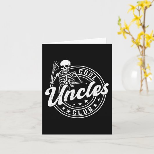 Retro Cool Uncles Club Funny New Uncle Men Skeleto Kaart (Gele Bloem)