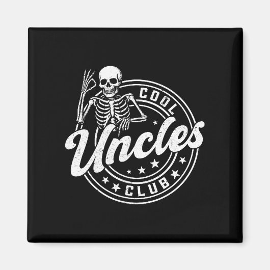 Retro Cool Uncles Club Funny New Uncle Men Skeleto Magneet (Voorkant)