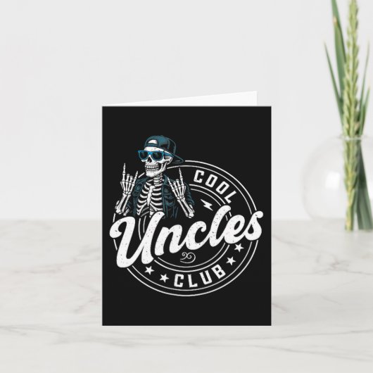 Retro Cool Uncles Club Funny Skeleton New Uncle Me Kaart (Voorkant)