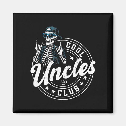 Retro Cool Uncles Club Funny Skeleton New Uncle Me Magneet (Voorkant)