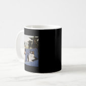 Retro Cool Zonnebril Kat Drinkt Bier Kat Meme Ca Koffiemok (Voorkant links)