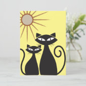 Retro Cool Zwart Cat Blank Wenskaart Bedankkaart (Staand voorkant)