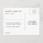 Retro Cool Zwart Kleurrijke RSVP Uitnodiging Briefkaart (Achterkant)