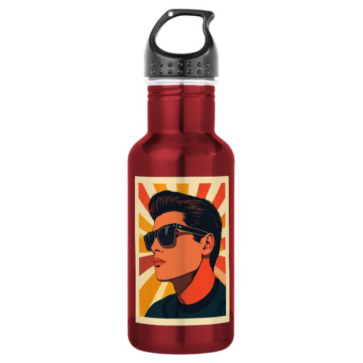 Retro Coole Kerel Waterfles (Voorkant)