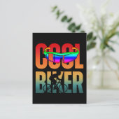 Retro Coole Motorrijder Briefkaart (Staand voorkant)