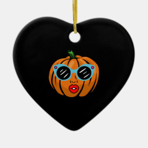 Retro Coole Pompoen Shirt Grappig Cute Pompoen Keramisch Ornament