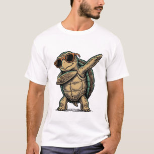 Retro Coole Schildpad Dab Vector T-shirt Ontwerp_1