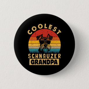 Retro Coolste Schnauzer Opa Grappige Cadeaus Hond  Ronde Button 5,7 Cm