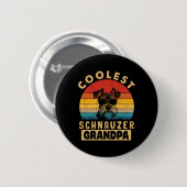 Retro Coolste Schnauzer Opa Grappige Cadeaus Hond Ronde Button 5,7 Cm (Voorkant /achterkant)