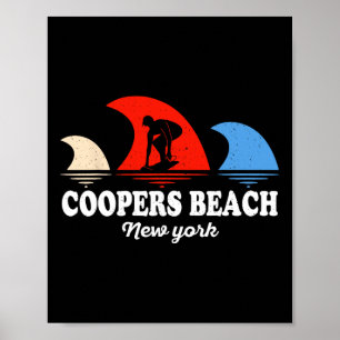 Retro Coopers Beach New York surfen Poster