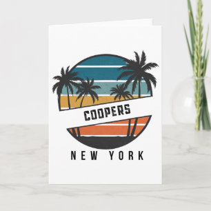 Retro Coopers Beach New York Surfplank Surfen _1 Kaart