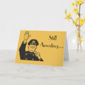 Retro Cop die nog steeds zoete Jubileum aanspreekt Kaart (Gele Bloem)