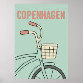 Retro Copenhagen Bicycle Art – Minimal Preppy Styl Poster (Voorkant)