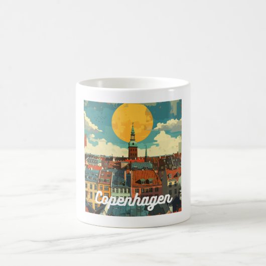 Retro Copenhagen Skyline Koffiemok (Center)
