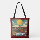 Retro Copenhagen Skyline Tote Bag (Achterkant)