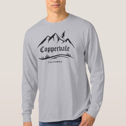 Retro Coppervale Ski Avontuur T-shirt (Voorkant)
